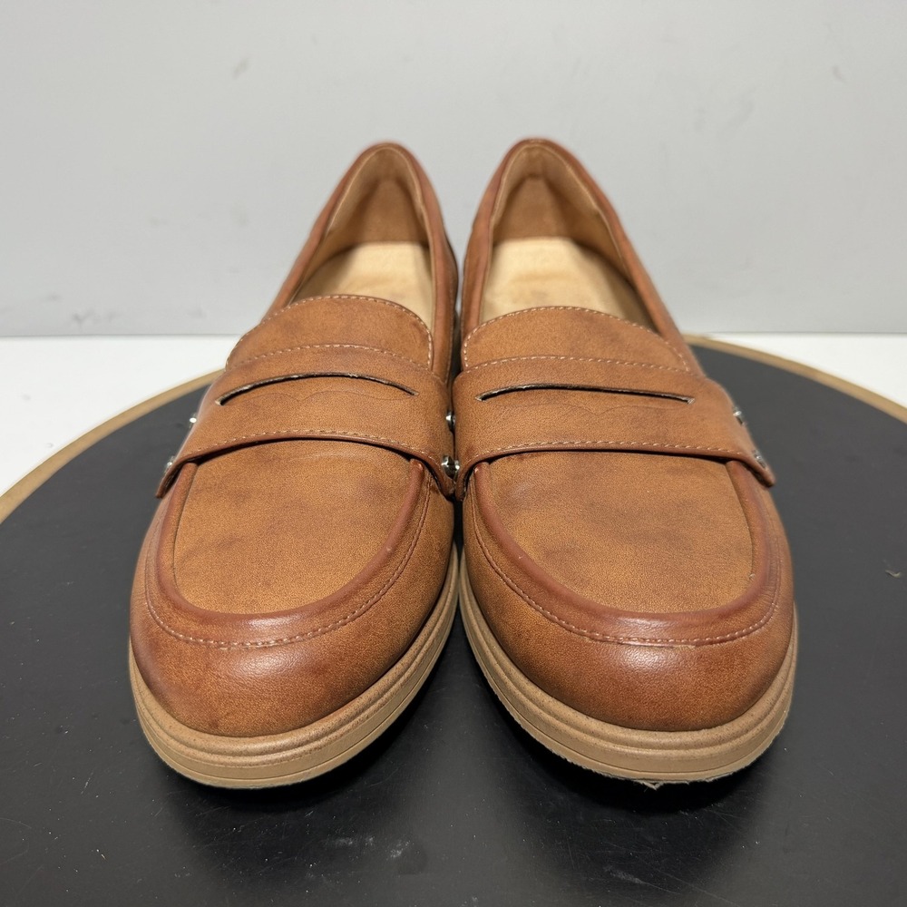 Dr Scholls Hello Loafer Women 9.5 Penny Slip On Studded Brown Business Casual - Picture 3 of 12